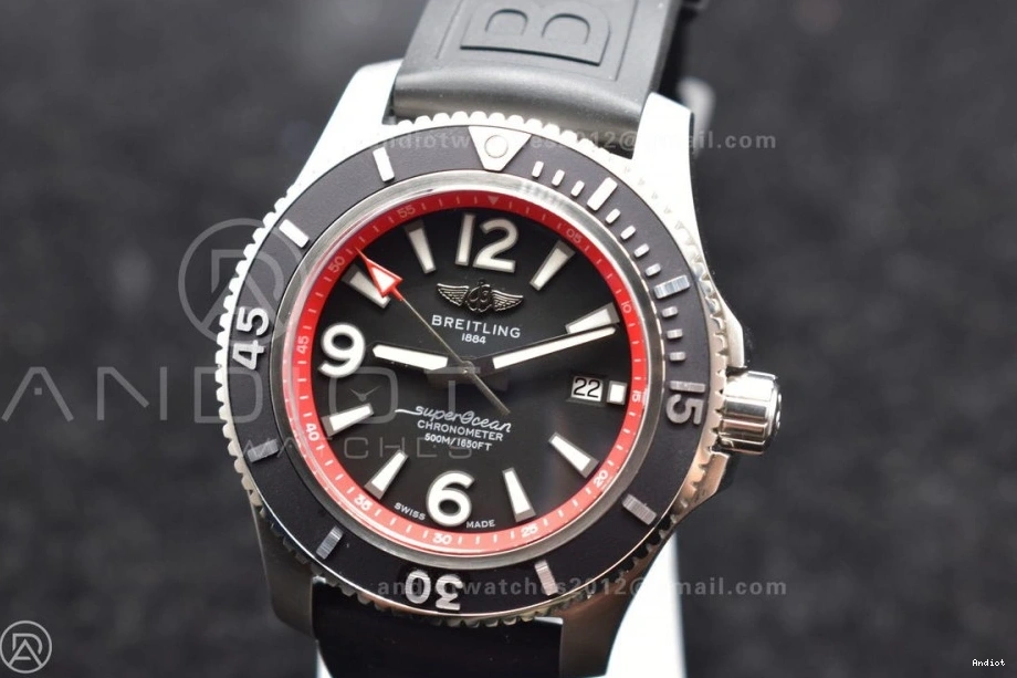 Dial With Bezel A2824 Edition Superocean Automatic On Black Orange 1:1 Strap 44 And Rehaut Best Black Rubber BLSF 1105